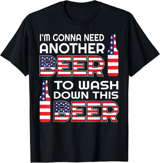 Funny Beer Drinking Usa Flag 4Th Of July T Shirt