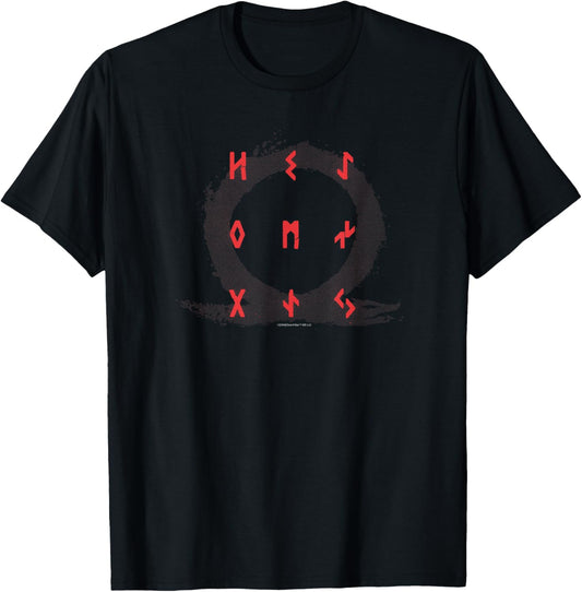 God of War Red Icon with Runes T shirt