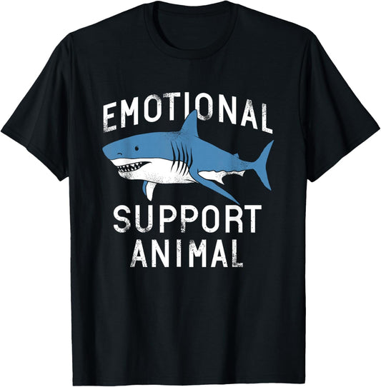 Emotional Support Animal Funny Scary Shark Pun Humor Shark