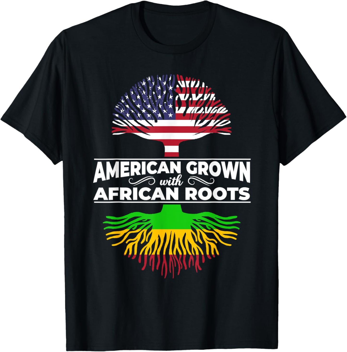 American Grown African Roots Usa Flag Black History Month