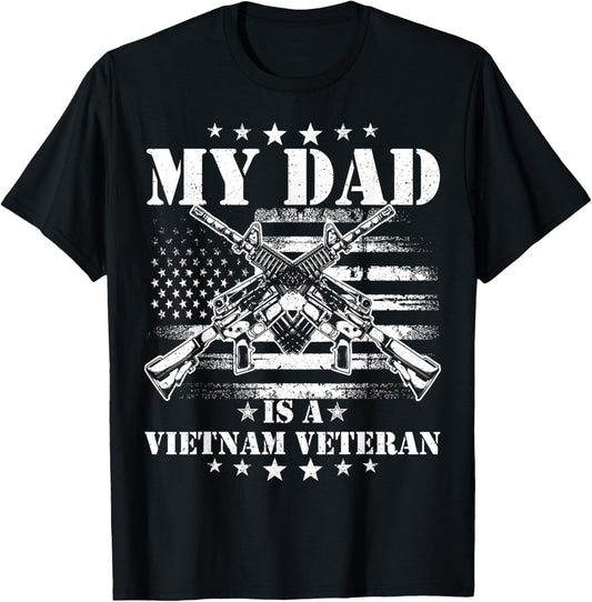 My Dad Is A Vietnam Veteran Proud Us Patriotic Vet Usa Flag