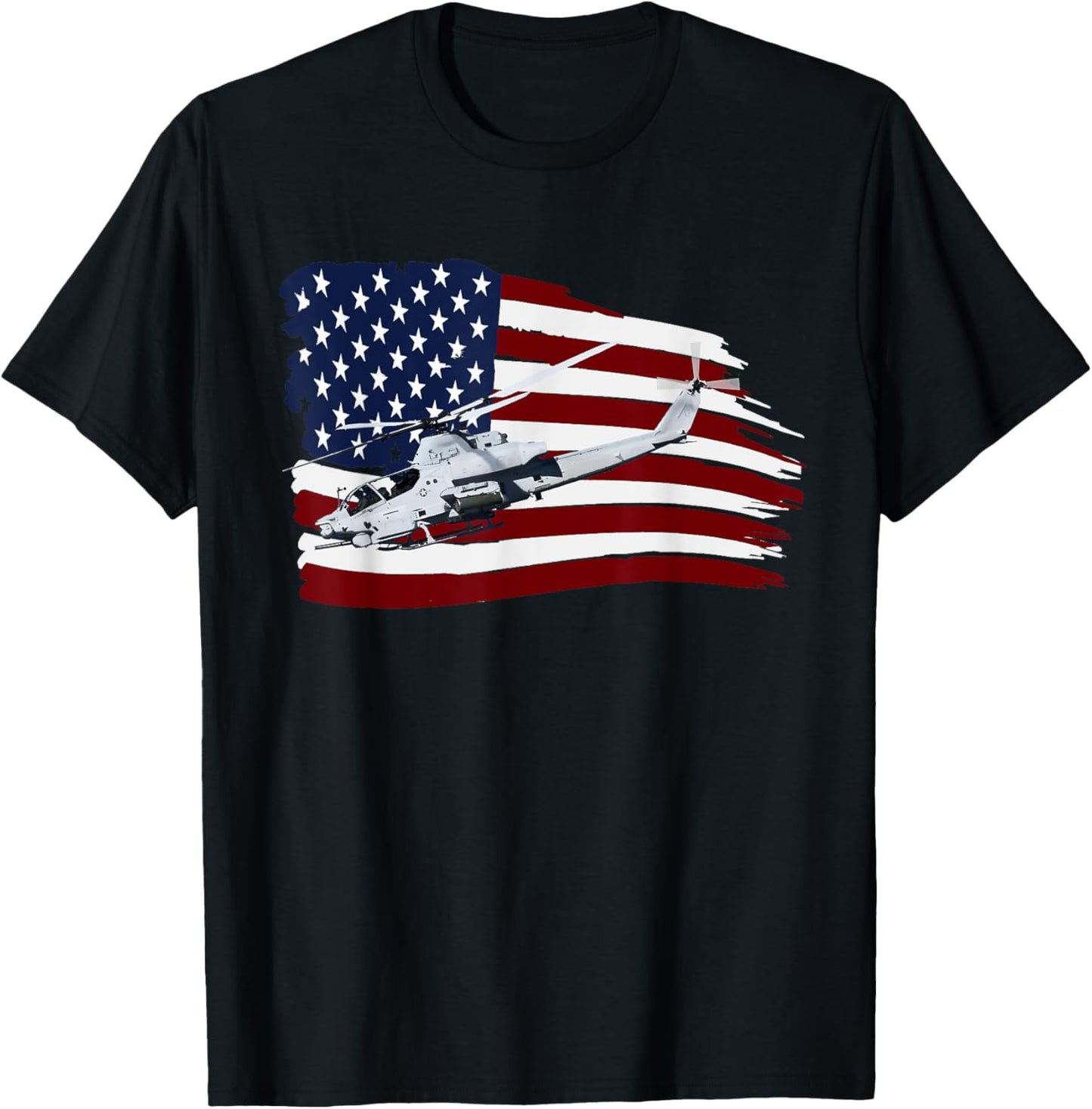 Ah 1 Cobra Attack Helicopter T Shirt Us Flag Usa