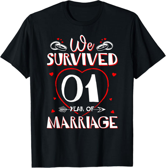 We Survived 1 Year of Marriage Couple 1st Anniversary Gift
