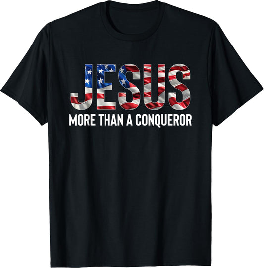 Jesus More Than A Conqueror American Flag Vintage