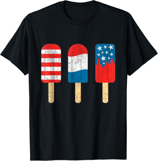 Retro Patriotic July 4Th Popsicle Red White Blue Flag Usa