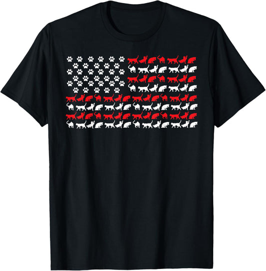Cat American Flag Usa Paws Patriotic