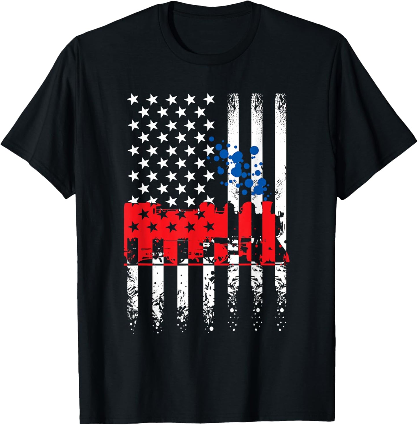 Usa America Flag Steam Engine Train Conductor 4Th Of July