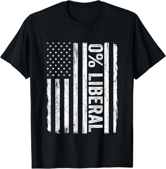 Zero Percent 0 Liberal Vintage Usa Flag Pro Conservative