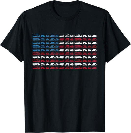 Motorhome Rv Campervan July 4Th American Flag