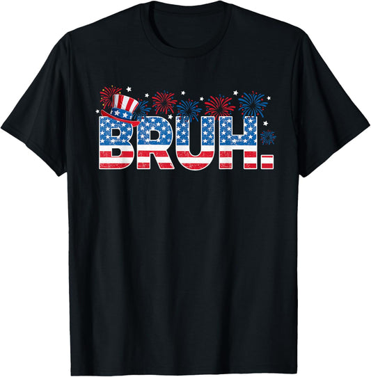 Bruh 4Th Of July Usa Flag Patriotic Bruh Meme For Men Boys