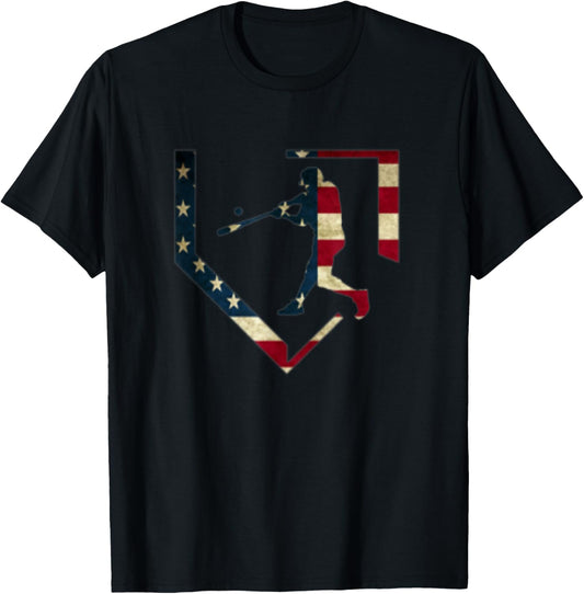 High School Baseball Season College Ball Player Usa Flag