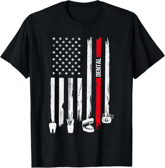 4Th Of July Dental Dentist American Flag Patriotic Hygienist