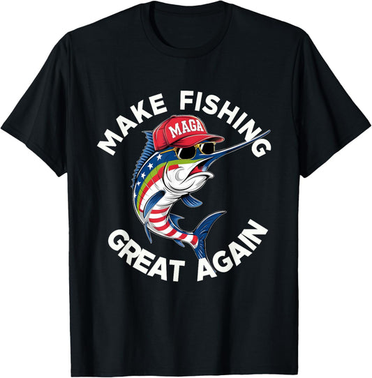 Funny Marlin Fish Usa Flag Make Fishing Great Again Maga
