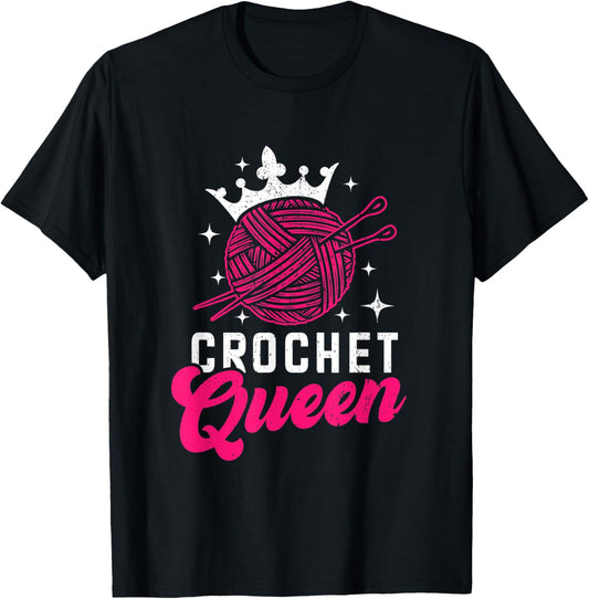Womens Crochet Queen Crown Crochet Yarn Knitting Lover