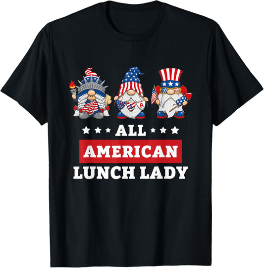 Lunch Lady Gnomes July 4Th American Flag Usa