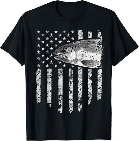 American Flag Rainbow Trout Fly Fishing Vintage