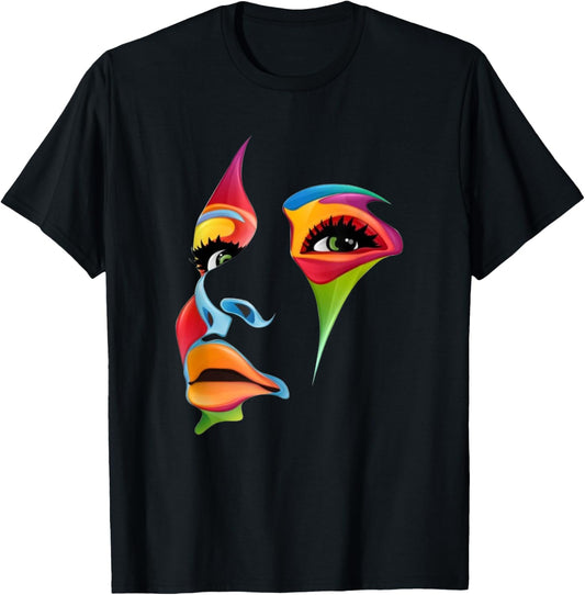 Abstract Colorful Woman Art Face