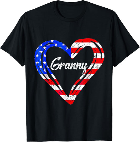 Heart Granny 4Th Of July Funny American Flag Granny Lover