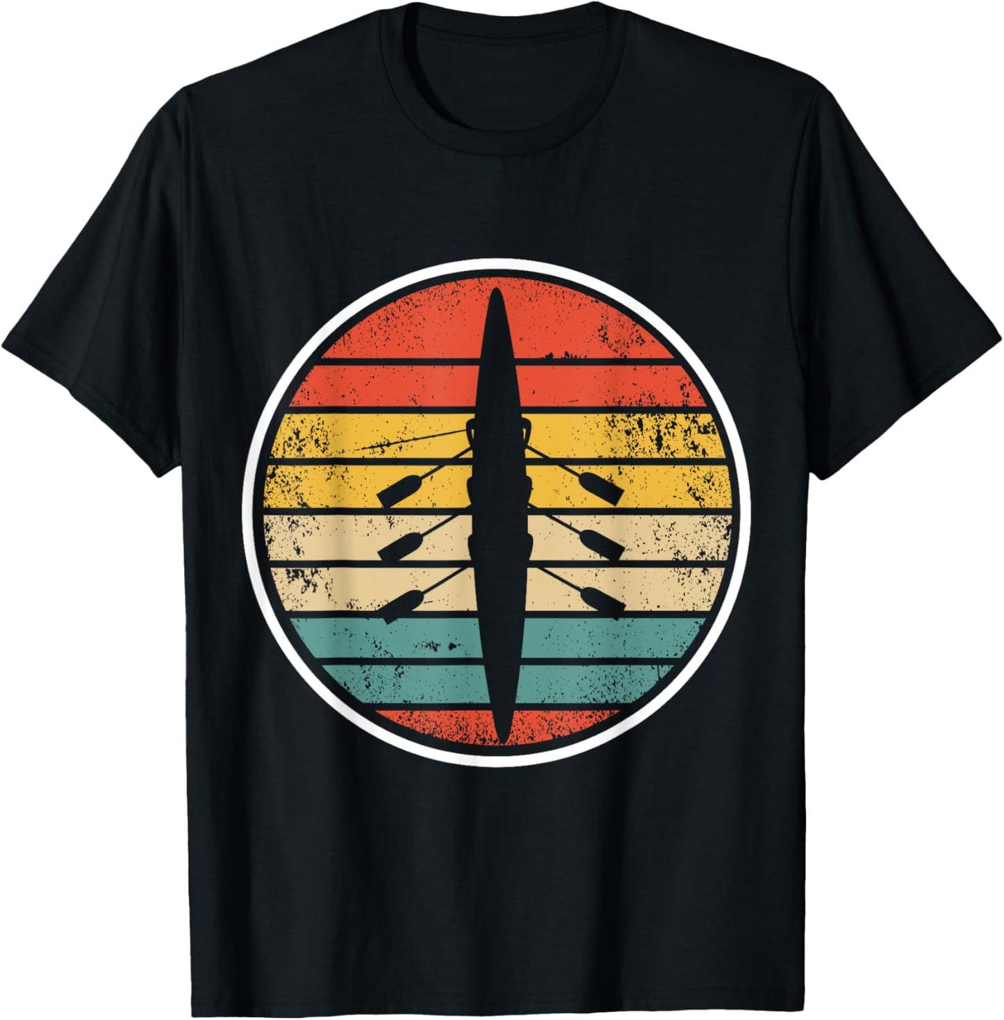 Retro Rowing Crew Boat   Vintage Rower Row Team