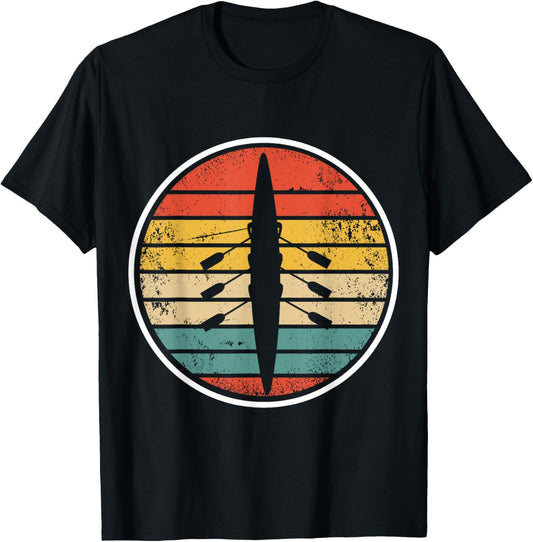 Retro Rowing Crew Boat   Vintage Rower Row Team