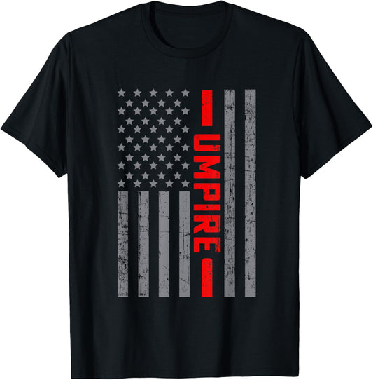 American Flag Umpire Us Flag Vintage Tee For Men Dad