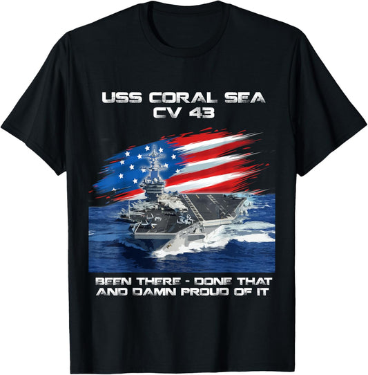 Uss Coral Sea Cv 43 Aircraft Carrier Veteran Usa Flag Xmas