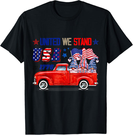 United We Stand Usa Patriotic Gnome American Flag