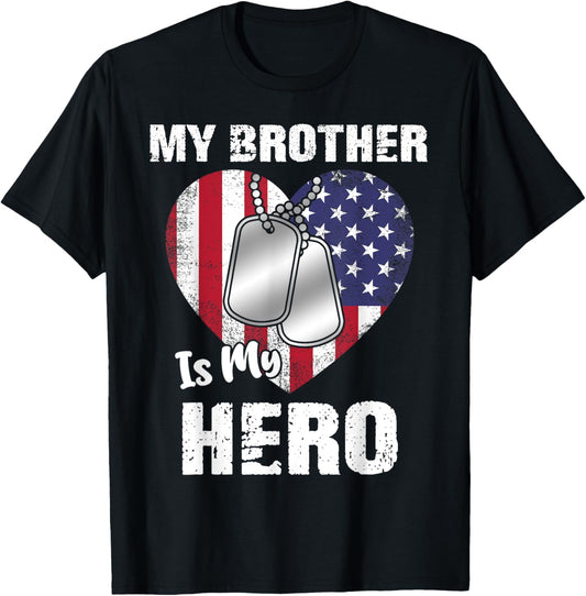 My Brother Is My Hero Military Dog Tag Usa American Flag