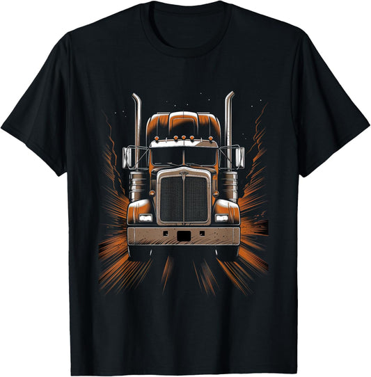 Trucker American Flag Big Rig Semi Trailer Truck Driver
