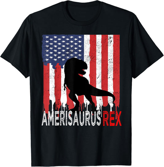 Mens Dinosaur 4Th Of July Amerisaurus T Rex American Flag Teens