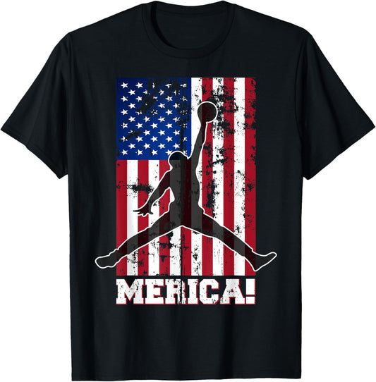 American Flag Basketball Usa Flag 4Th Of July Men Boys Kids