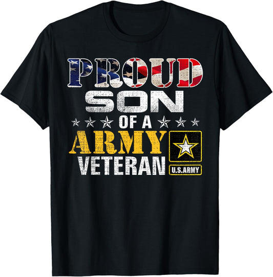 Proud Son Of A Army Veteran American Flag Military Gift
