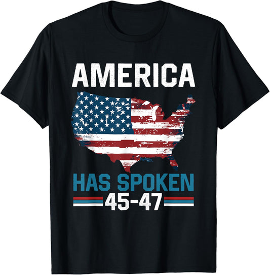 America Has Spoken 45 47 American Flag Politics