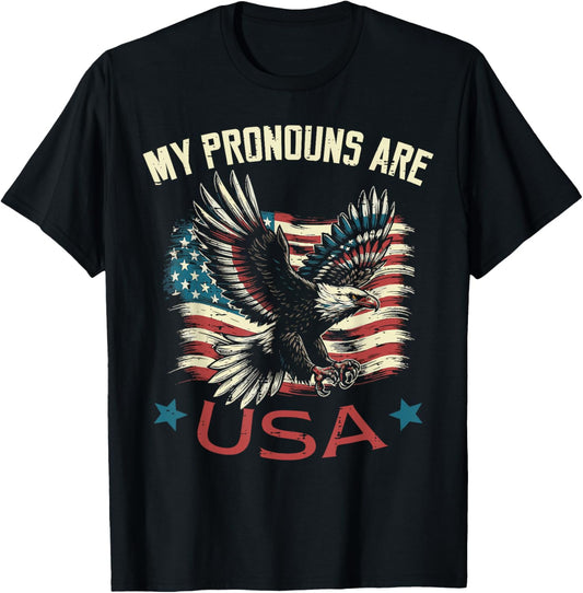 4Th Of July Eagle My Pronouns Usa Patriot Men Women Kids
