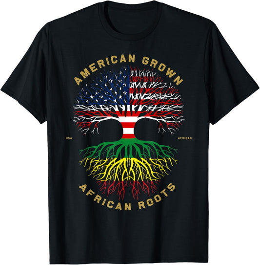 American Grown With African Roots Tree Usa Flag Unique