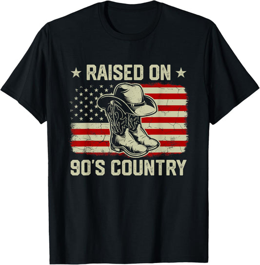 Vintage American Flag Raised On 90S Country Music