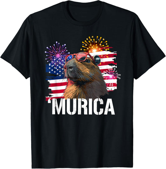 Usa Flag 4Th Patriotic Merica Murica Meme Lover Capybara