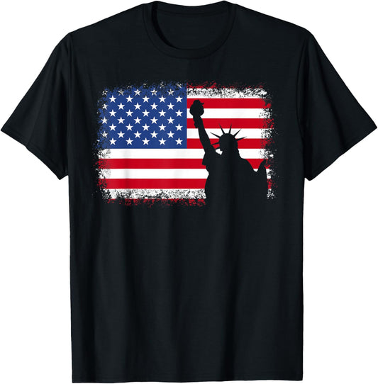 Statue Of Liberty American Patriotic 4Th Of July Usa Flag