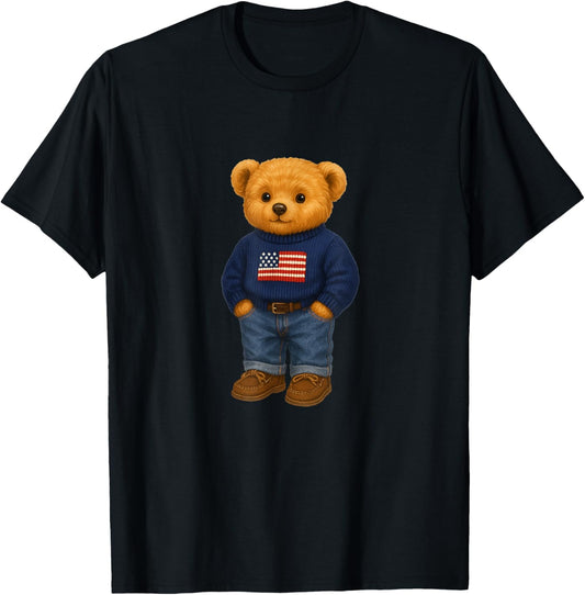 Cool American Usa Teddy Bear Illustration Graphic Designs