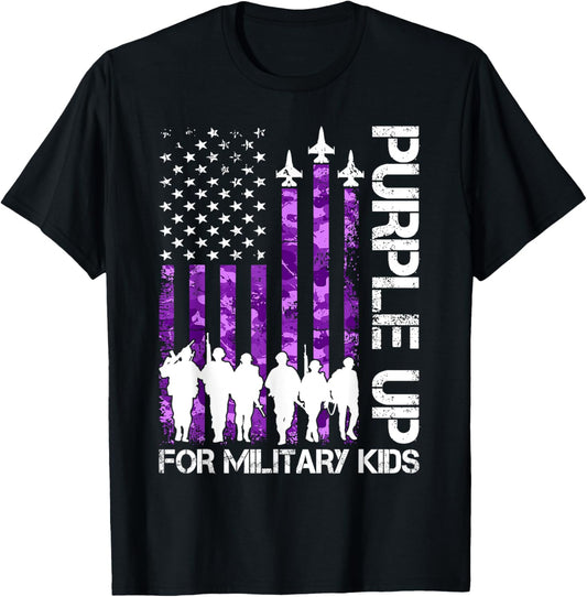 Purple Up For Military Kids Military Child Month Usa Flag