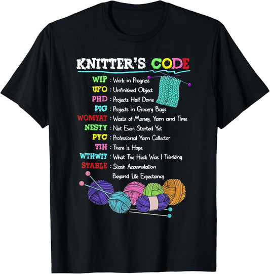 Knitter's Code Knitting Crocheting Sewer Sewing Yan Lover