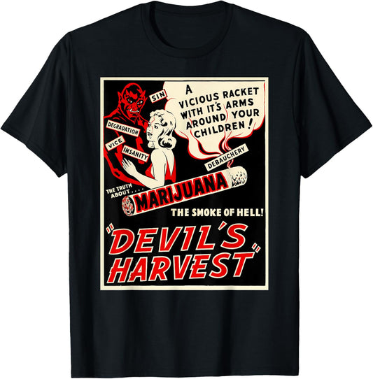 Retro Weed Art Devil's Harvest Marijuana Weed Propaganda