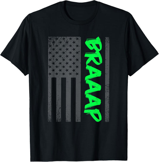 Brap Braap Braaap Vintage Usa Flag Dirt Bike Jet Ski Atv