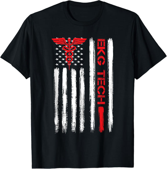 Ekg Technician Electrocardiograph Tech American Flag Gift