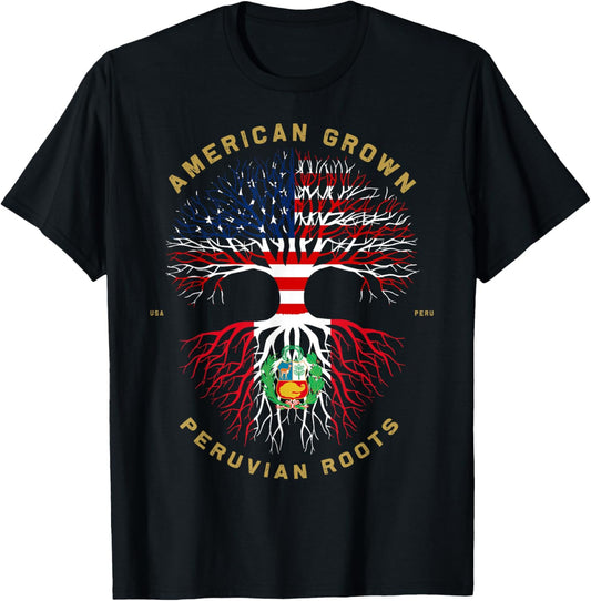 American Grown With Peruvian Roots Tree Usa Flag Gifts