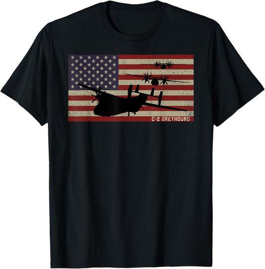 C 2 Greyhound Cargo Plane Vintage American Flag
