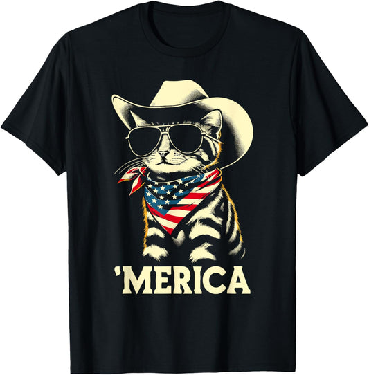 Usa Merica Cat 4Th Of July Men Women Kids Funny Patriotic