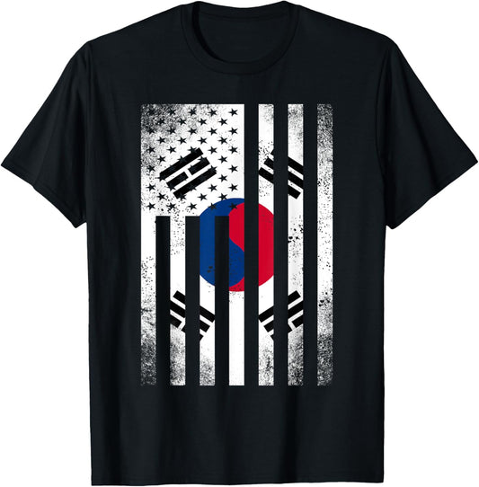 Half South Korean Flag Vintage American Inside Me Usa Gift