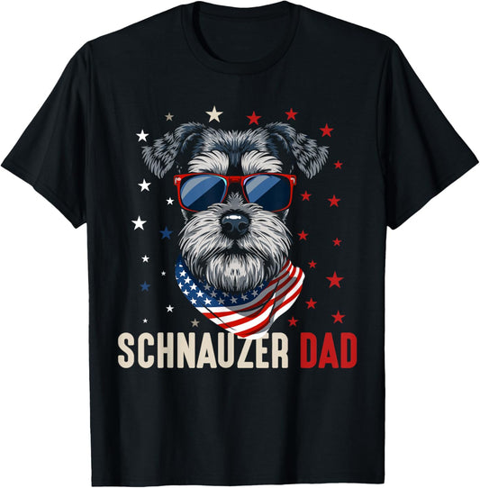 Funny Schnauzer Dad Usa Stars 4Th Of July Fathers Day