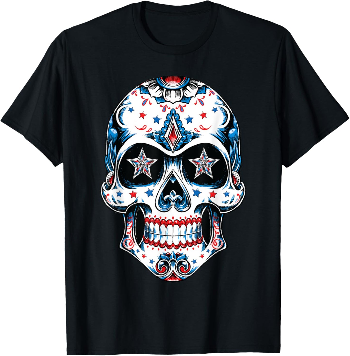 Sugar Skull 4Th Of July Men Women Girls Boys Usa Flag